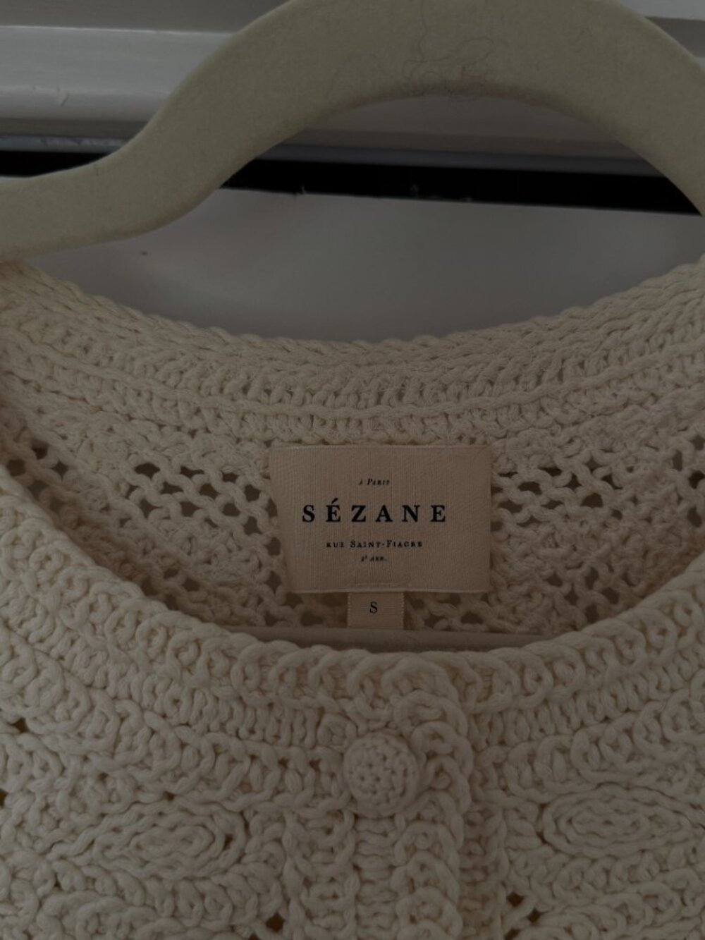 Sezane Norissa Shirt Plain Ecru Guipure - Size S - Picture 6 of 6